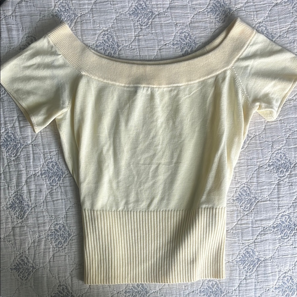 H&M Cream Off-the-Shoulder Sweater